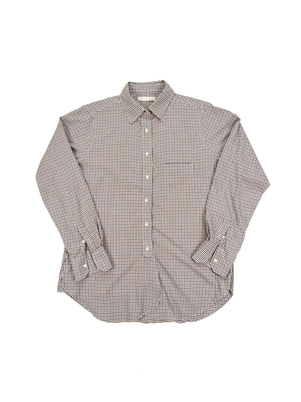 Ann Mashburn Boyfriend Shirt Tattersall Check Cotton • Size L